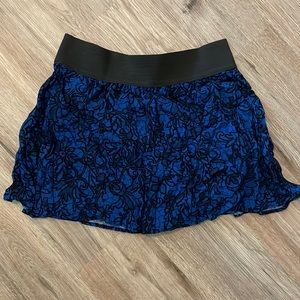 FREE ADD IF BUNDLED Dark Blue Patterned Lined Mini Skirt